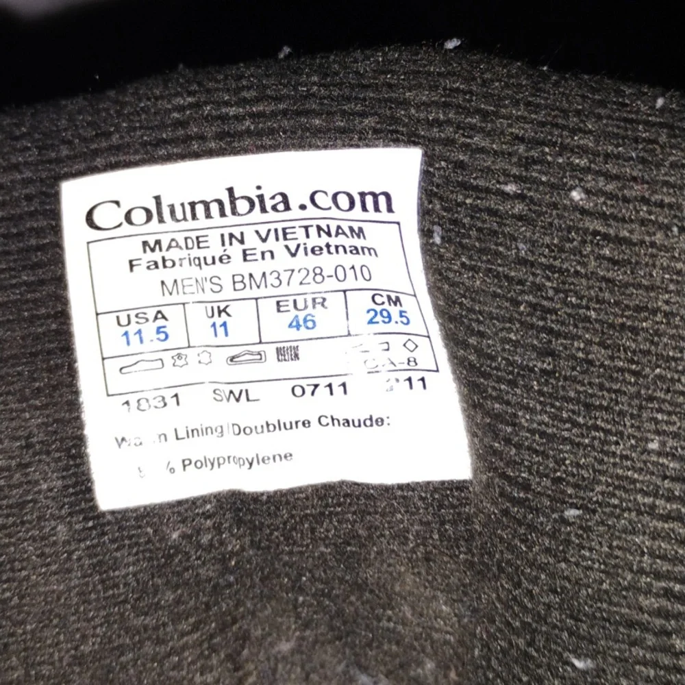 Columbia Black Hiking Boots